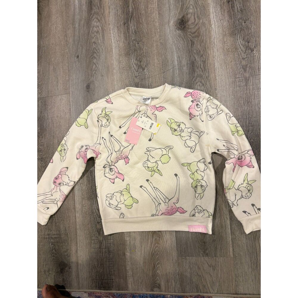 Disney Bambi Print Loungewear Set (Sweatshirt + Shorts), Size L
